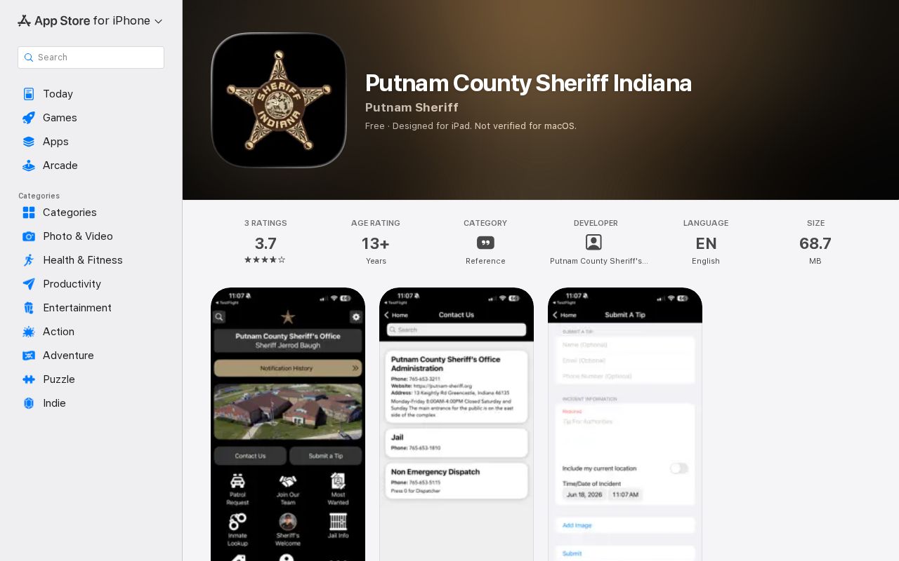 Putnam County Sheriff official app for alerts and crime reporting